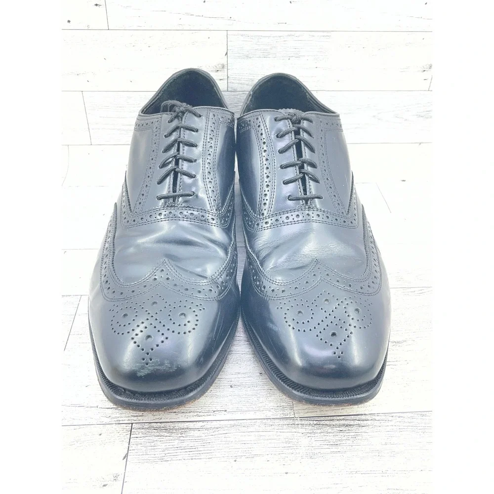 Florsheim Men Black‎ Leather Wingtip Brogue Oxford Dress Shoes 17066-01 Size 12D